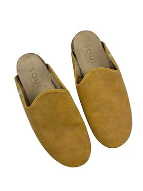 SOUL Naturalizer Honey Suede Backless Clogs Size 9.5 Faux Fur Lined